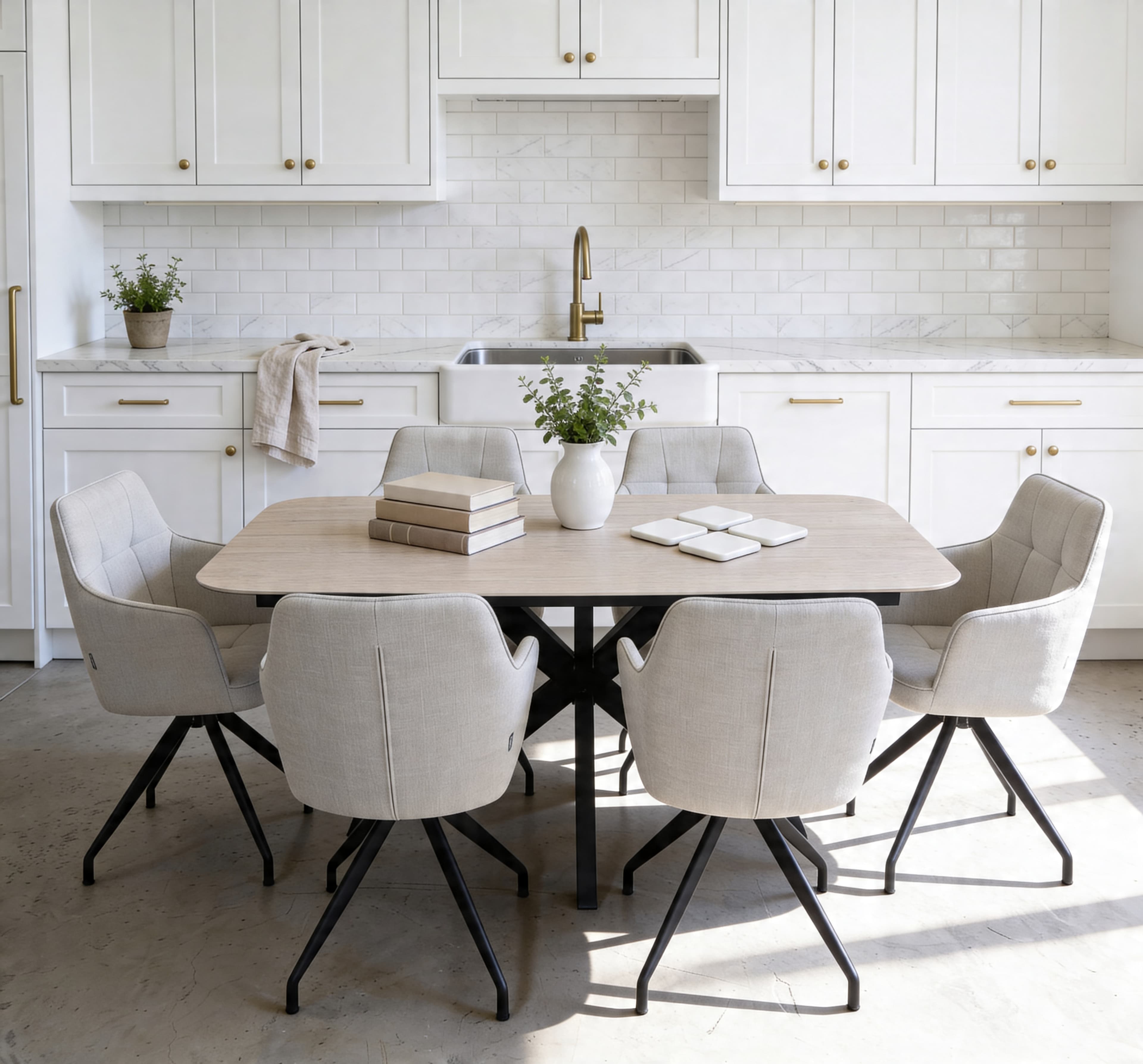 Dining set in kitchen scene